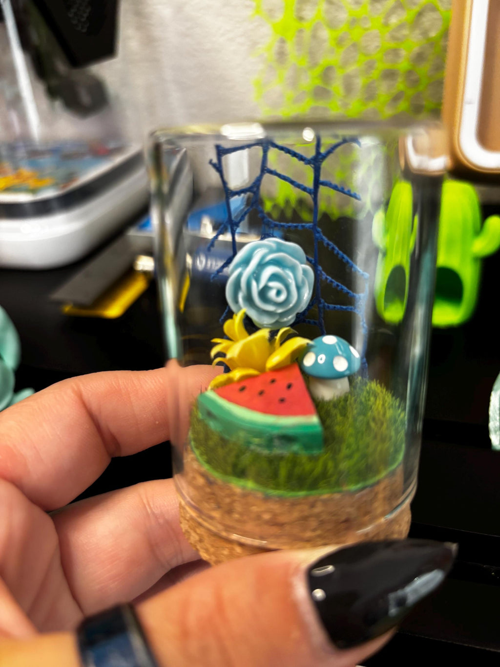 Memory Bottle for Jumping spider that has crossed the rainbow bridge.